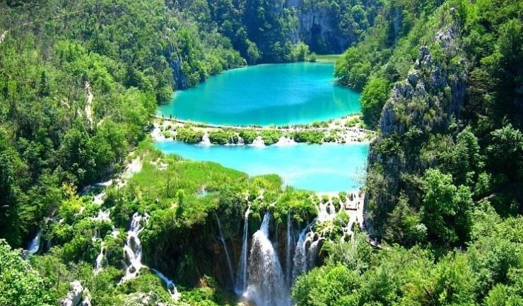 Màu xanh ở thác nước Plitvice