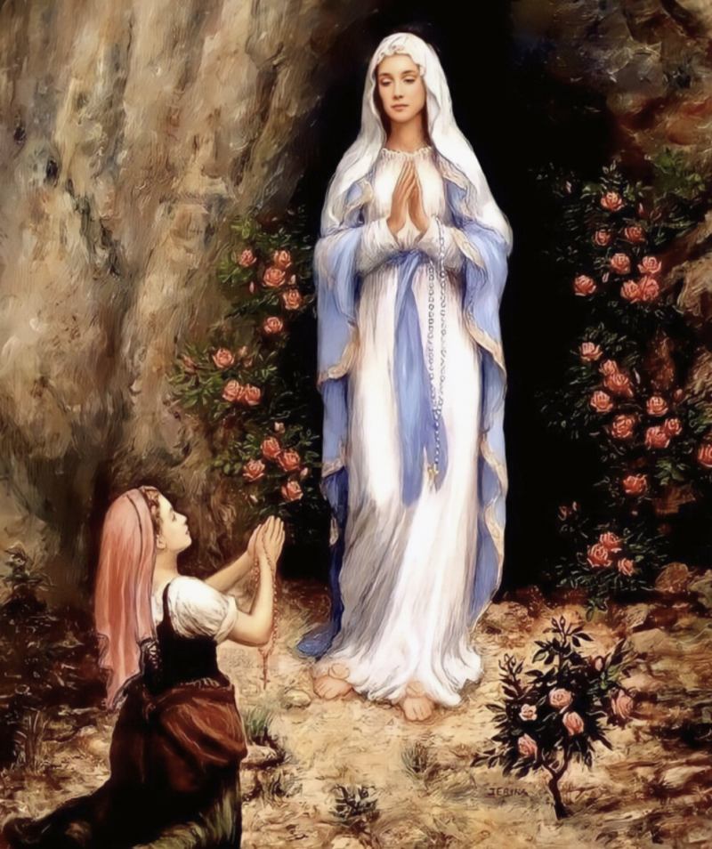 Thánh Bernadette và Đức Maria ở hang động