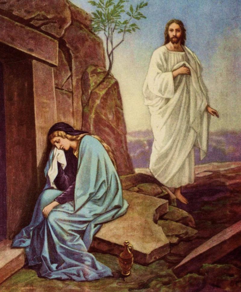 Thánh Maria Magdalene tại lăng mộ - là người đầu tiên chứng kiến Chúa Jesus phục sinh