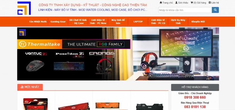 Website bán hàng của Thiện Tâm Computer