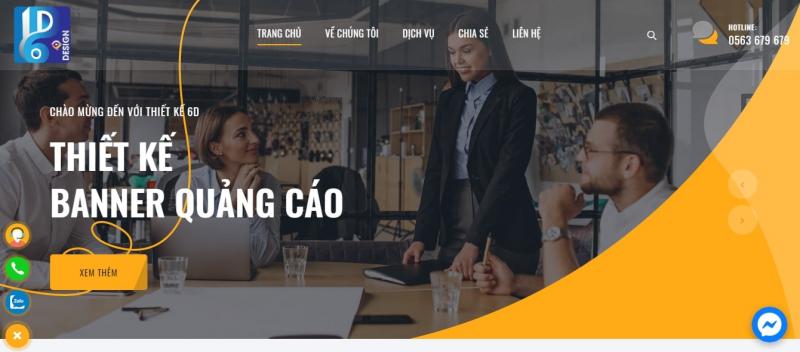 Giao diện website của Thiết kế 6D