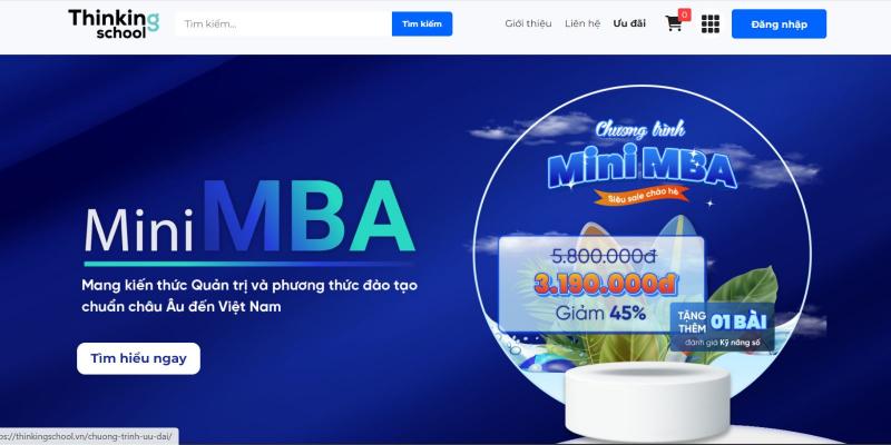 Khóa học Mini-MBA tại Thinking School cũng được triển khai theo hình thức online