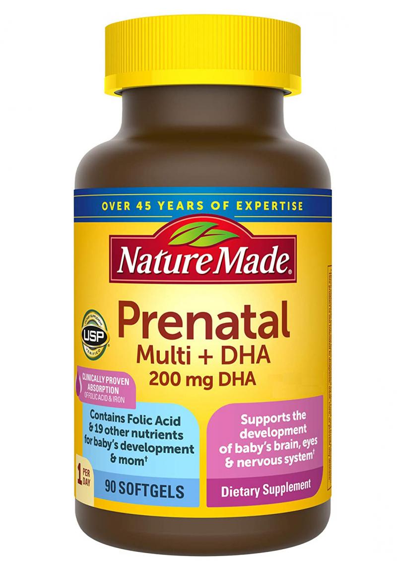 Thực phẩm bổ sung cho phụ nữ mang thai Nature Made Prenatal Folic Acid + DHA