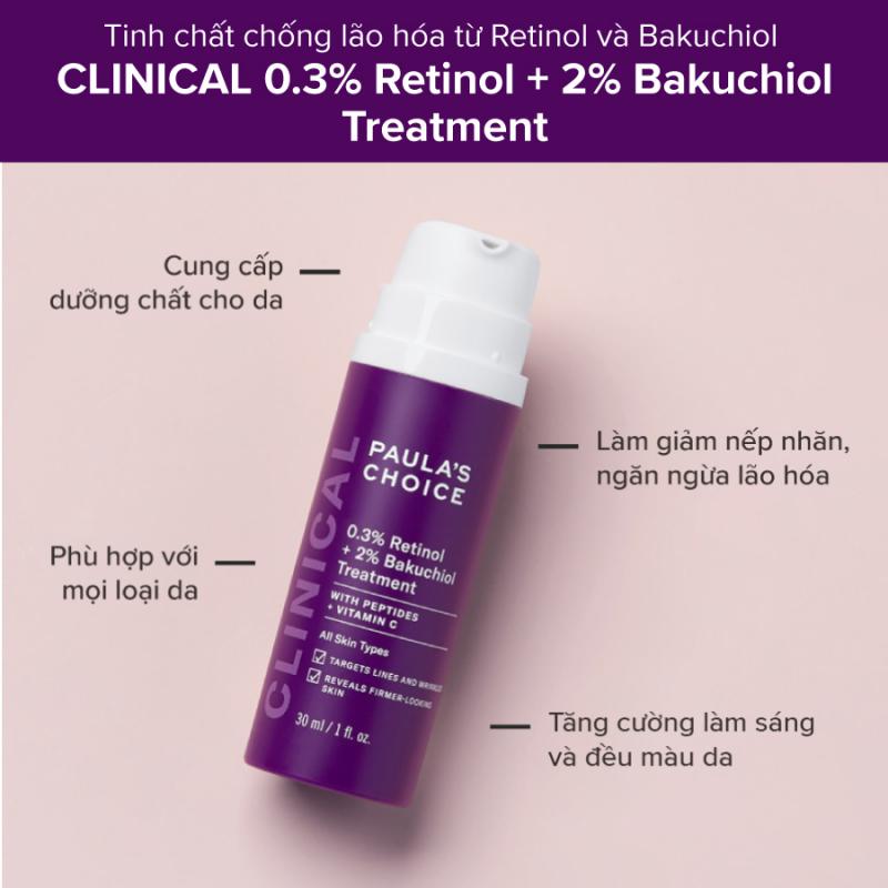 Tinh chất chống lão hóa từ Retinol và Bakuchiol Paula's Choice Clinical 0.3% Retinol + 2% Bakuchiol 30ml
