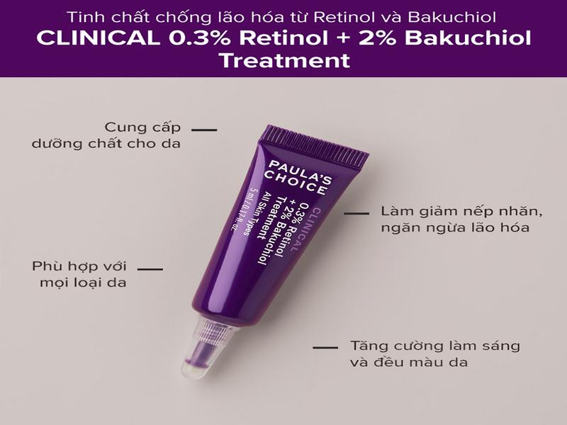 Tinh chất chống lão hóa từ Retinol và Bakuchiol Paula's Choice Clinical 0.3% Retinol + 2% Bakuchiol