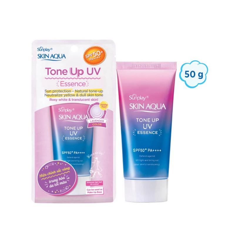 Tinh chất chống nắng nâng tông dành cho mọi loại da Sunplay Skin Aqua Tone Up UV Essence Lavender SPF50+ PA++++ (50g)