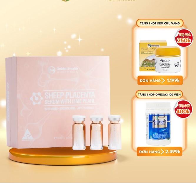 Tinh chất Sheep Placenta Serum With Lime Pearl Golden Health