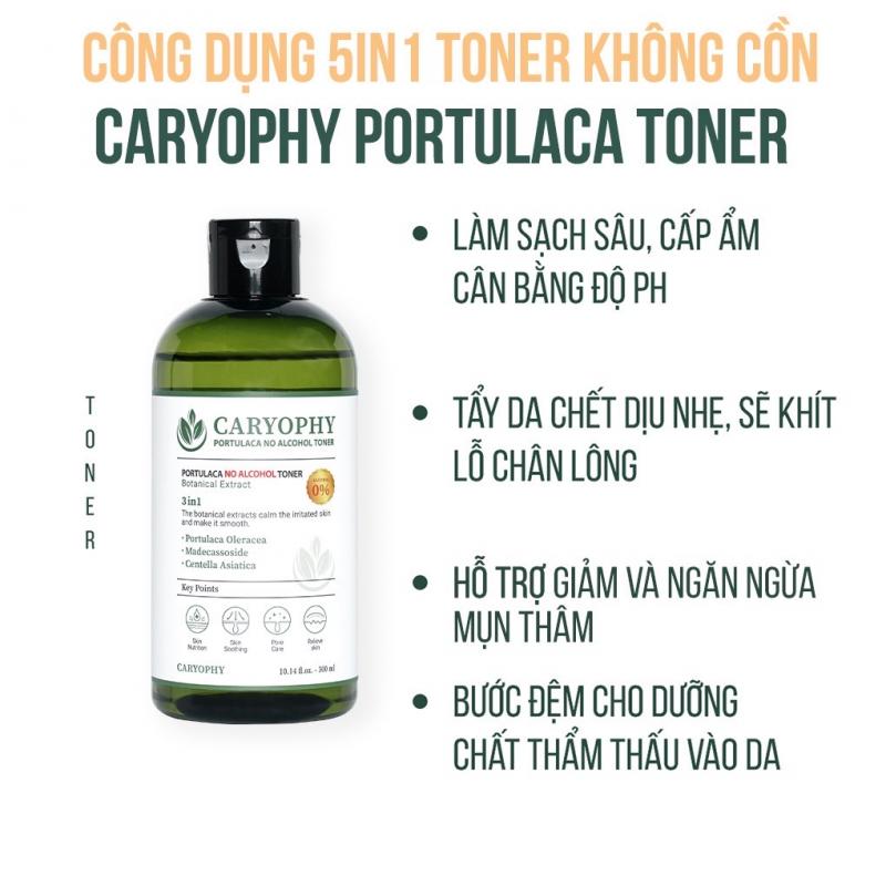 Công dụng toner không cồn Caryophy Portulaca