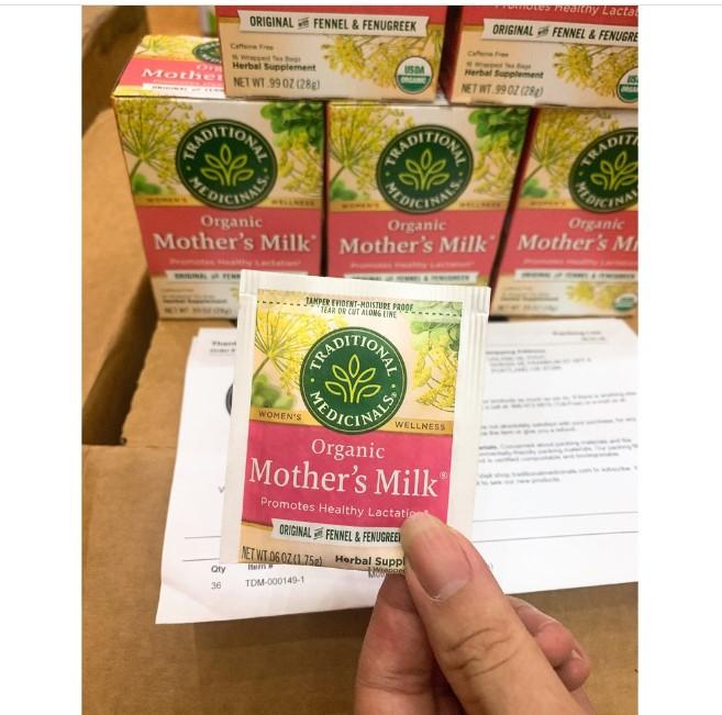 Trà lợi sữa Organic Mother’s Milk của Mỹ vừa có công dụng kích thích ra nhiều sữa một cách an toàn với tinh chất thảo dược từ thiên nhiên nên không gây tăng cân