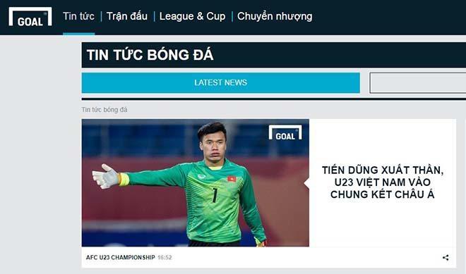 Trang Goal phiên bản tiếng Việt ca ngợi chiến thắng của U23 Việt Nam