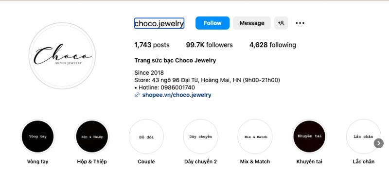 Trang sức bạc Choco Jewelry