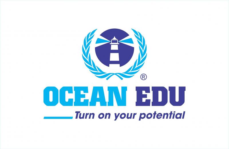 Logo Trung tâm Ocean Edu đã được đăng kí bảo hộ và đồng bộ hoá trong chuỗi các trung tâm của thương hiệu