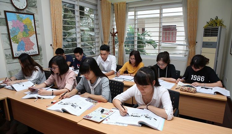 Giờ học tiếng Đức tại Trung tâm hợp tác KHKT Việt Đức