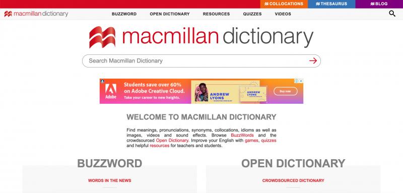 Từ điển trực tuyến MacMillan
