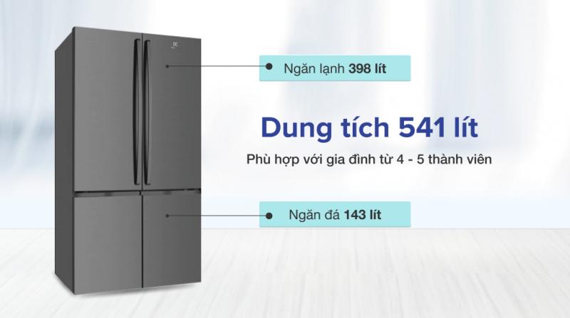 Tủ lạnh Electrolux Inverter UltimateTaste 700 cửa Pháp 541 lít - EQE6000A-B