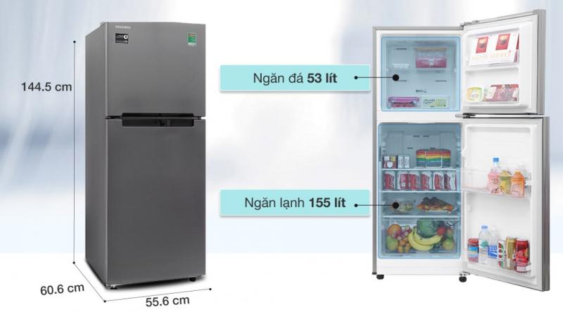 Tủ lạnh hai cửa Samsung Digital Inverter 208L RT19M300BGS/SV