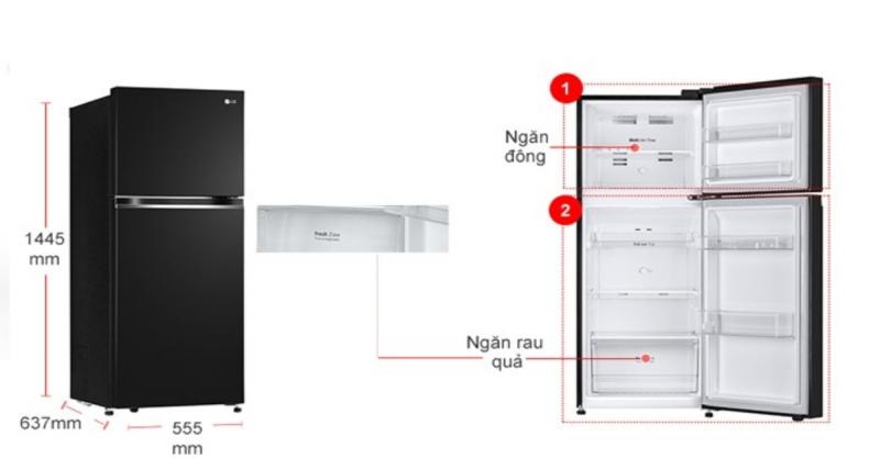 Tủ lạnh LG Inverter 266 Lít GV-B262WB
