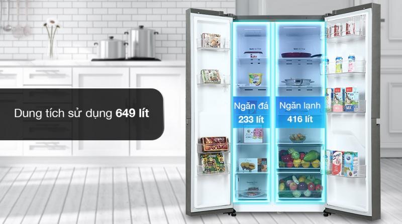 Tủ lạnh LG Inverter 649 lít GR-B257JDS - Model 2022