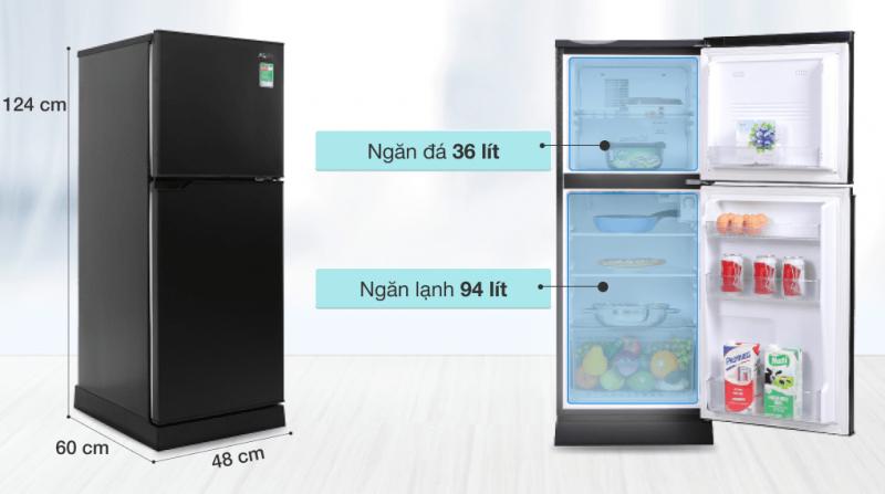 Tủ lạnh ngăn đông trên Aqua 130 Lít AQR-T150FA(BS)