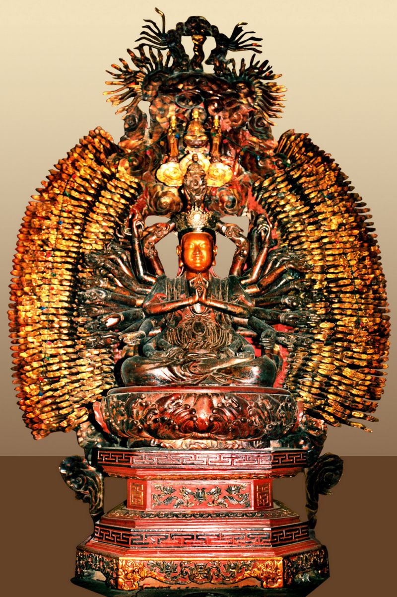 Tượng Phật Quan Âm Thiên Thủ Thiên Nhãn, thuộc Chùa Mễ Sở (Diên Phúc tự), Hưng Yên