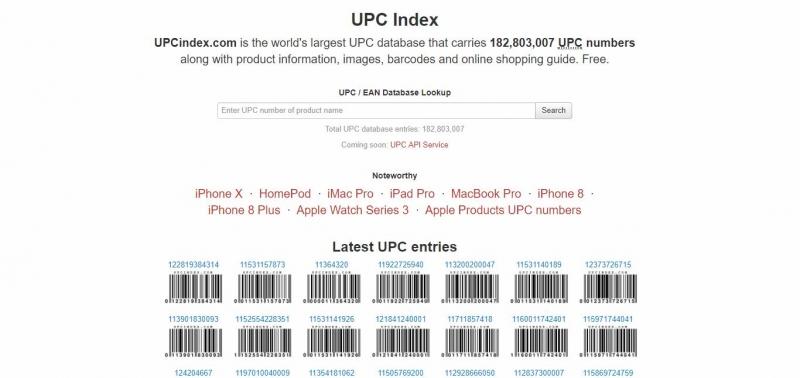 UPC Index có cơ sở dữ liệu lớn