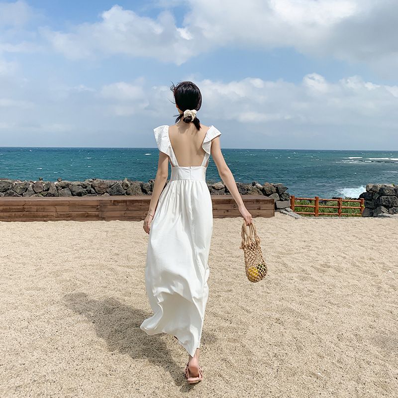 Váy trắng đi biển đẹp hở lưng cao cấp  Migu Shop