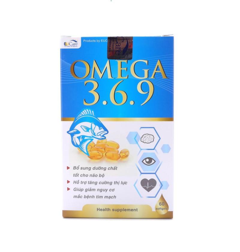 Viên dầu cá Omega 369 EUCARE bổ não, sáng mắt, khỏe tim mạch - 60 viên