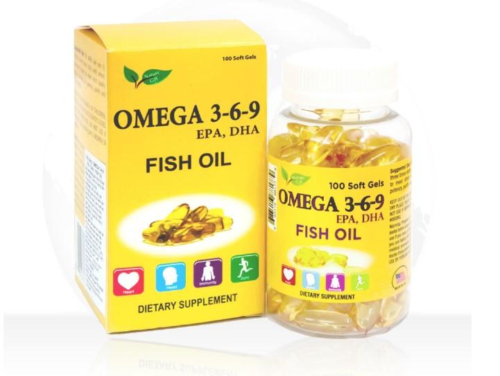 Viên dầu cá Omega 369 Nature Gift giảm mỡ máu, tốt cho não, mắt, tim mạch