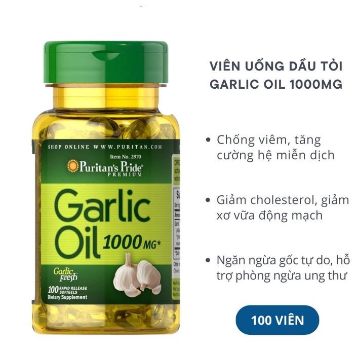 Viên dầu tỏi Puritan’s Pride Garlic Oil 1000mg