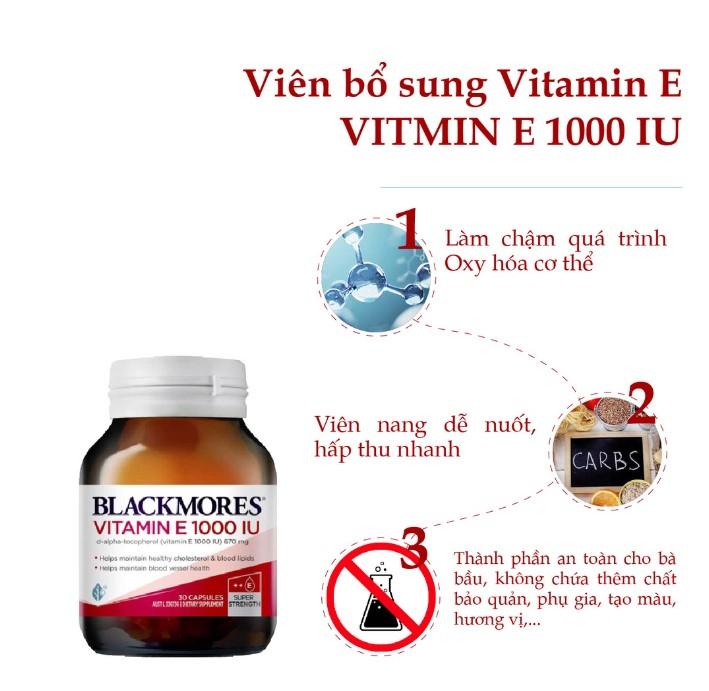 Viên uống Blackmore Vitamin E 1000IU 30 viên