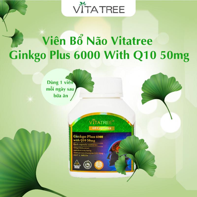 Viên uống bổ não Vitatree Ginkgo Plus 6000 With Q10 50mg