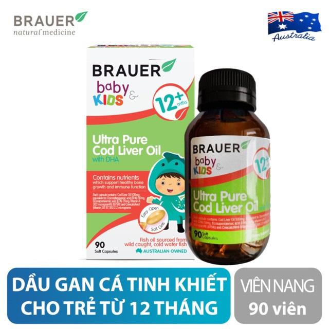 Viên Uống Bổ Sung Brauer Baby & Kids Ultra Pure Cod Liver Oil with DHA