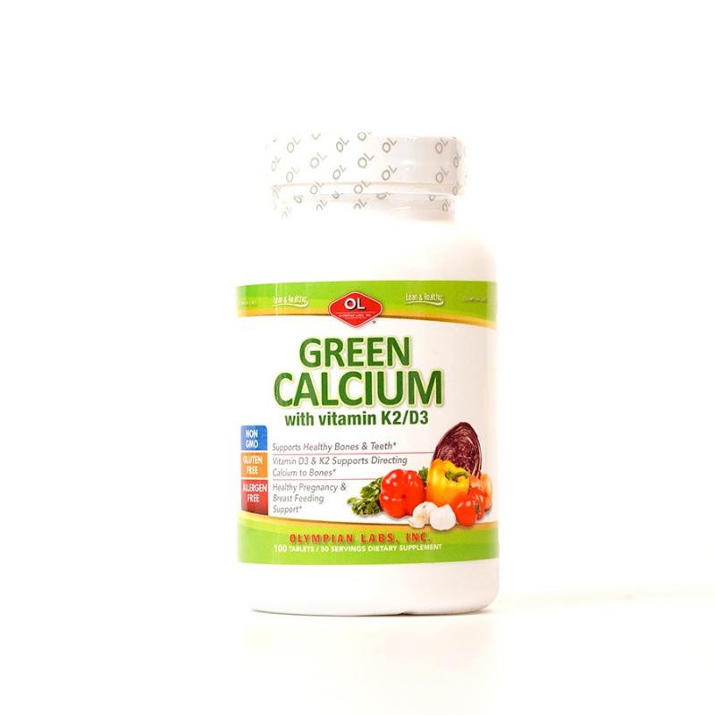 Viên ﻿uống bổ sung canxi hữu cơ Olympian Labs Green Calcium