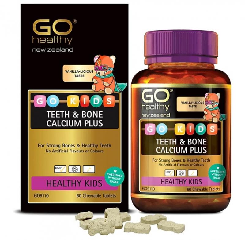Viên uống Go Healthy New Zealand Go Kids Teeth & Bone Calcium Plus