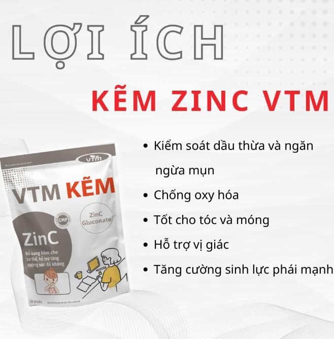 Viên uống bổ sung Kẽm ZinC VTM