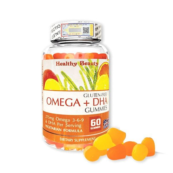 Viên uống bổ sung Omega, DHA giúp phát triển não bộ và sáng mắt cho bé Omega DHA Gummies Healthy Beauty