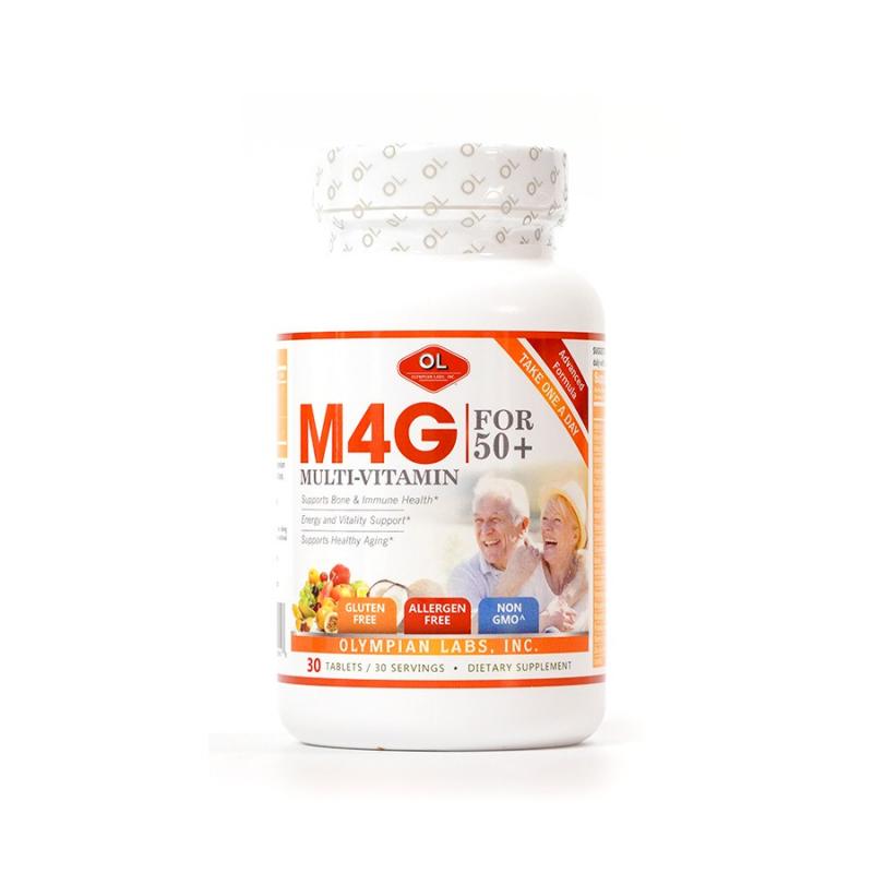 Viên uống bổ sung vitamin M4G Multi Vitamin For 50+ cho người trên 50 tuổi Olympian Labs hộp 30 viên