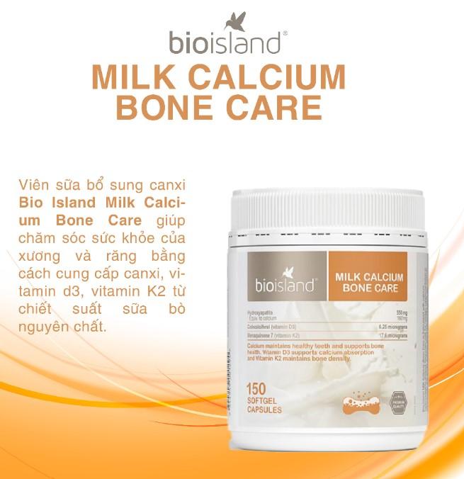 Viên uống canxi hữu cơ Bioisland Milk Calcium Bone Care
