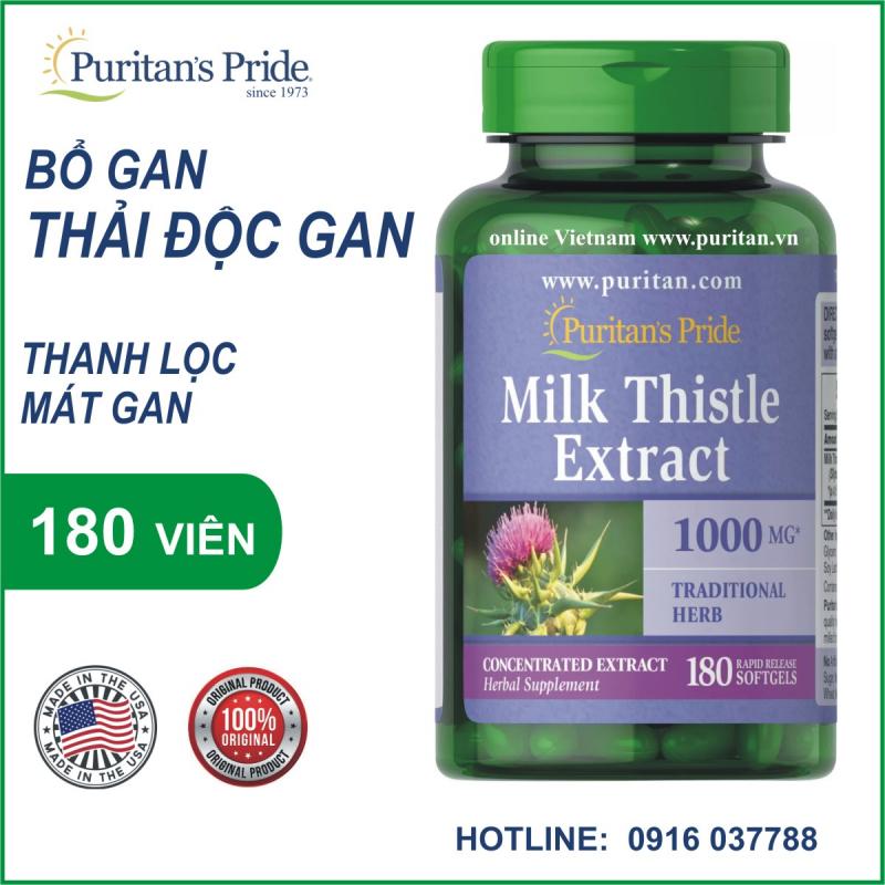 Viên uống cao kế sữa bổ gan, thải độc gan Puritan's Pride Milk Thistle Extract 1000mg
