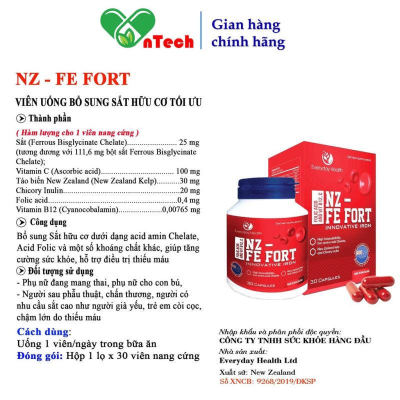 Viên uống Everyday Health NZ - Fe Fort