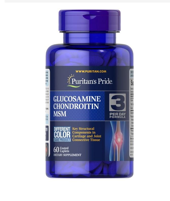 Viên uống giảm đau sưng khớp, viêm khớp, thoái hóa khớp Puritan's Pride Glucosamin Chondroitin MSM