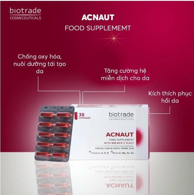 Viên uống giảm mụn Biotrade Acnaut Food Supplement