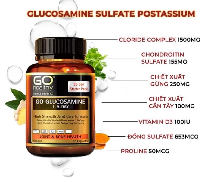 Viên uống Go Healthy Glucosamine 1-A-DAY 1500mg