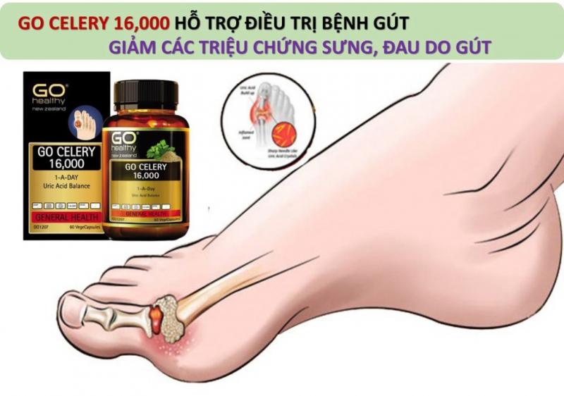 Viên uống Go Healthy Go Celery 16000 Uric Acid Balance