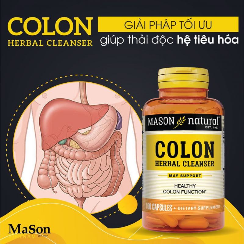 Viên uống hỗ trợ chức năng đại tràng Mason Natural Colon Herbal Cleanser
