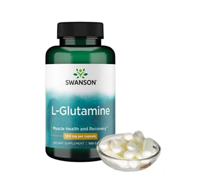 Viên uống hỗ trợ tăng trưởng và phát triển cơ bắp Swanson L-Glutamine 500mg