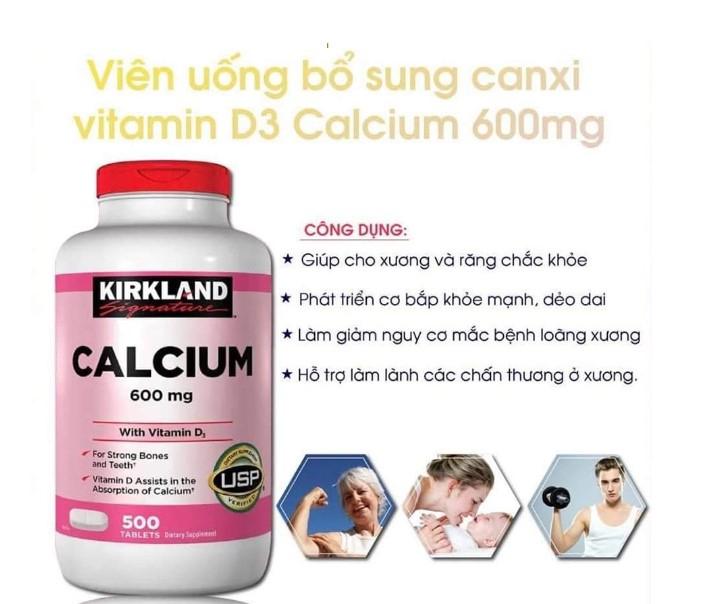 Viên uống hỗ trợ xương khớp chắc khỏe Kirkland Signature Calcium 600mg With Vitamin D3