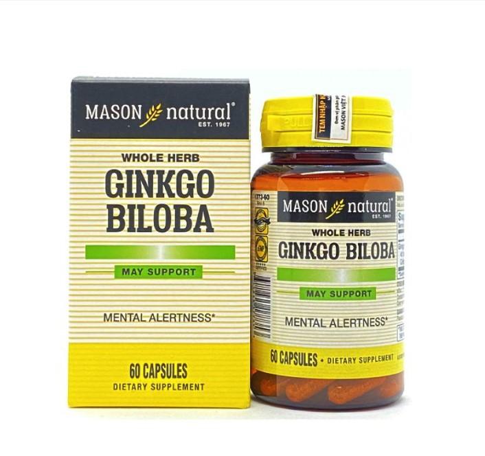 Viên uống Mason Natural Ginkgo Biloba hỗ trợ chức năng bộ não, hệ thần kinh