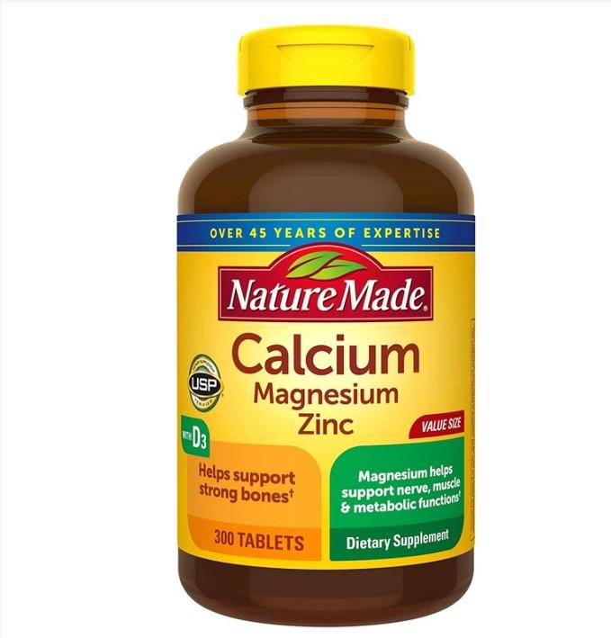 Viên uống Nature Made Calcium Magnesium Zinc With Vitamin ﻿D3