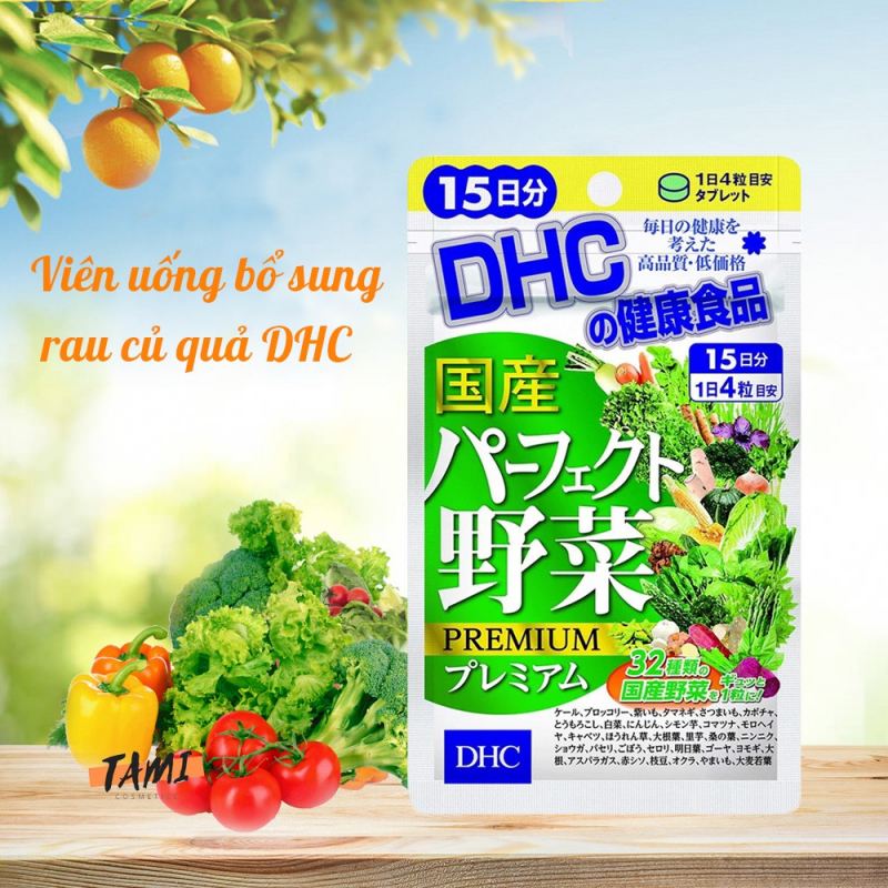 Viên uống rau củ DHC Nhật Bản bổ sung chất xơ, giảm nổi mụn, làm đẹp da thực phẩm chức năng 30 ngày